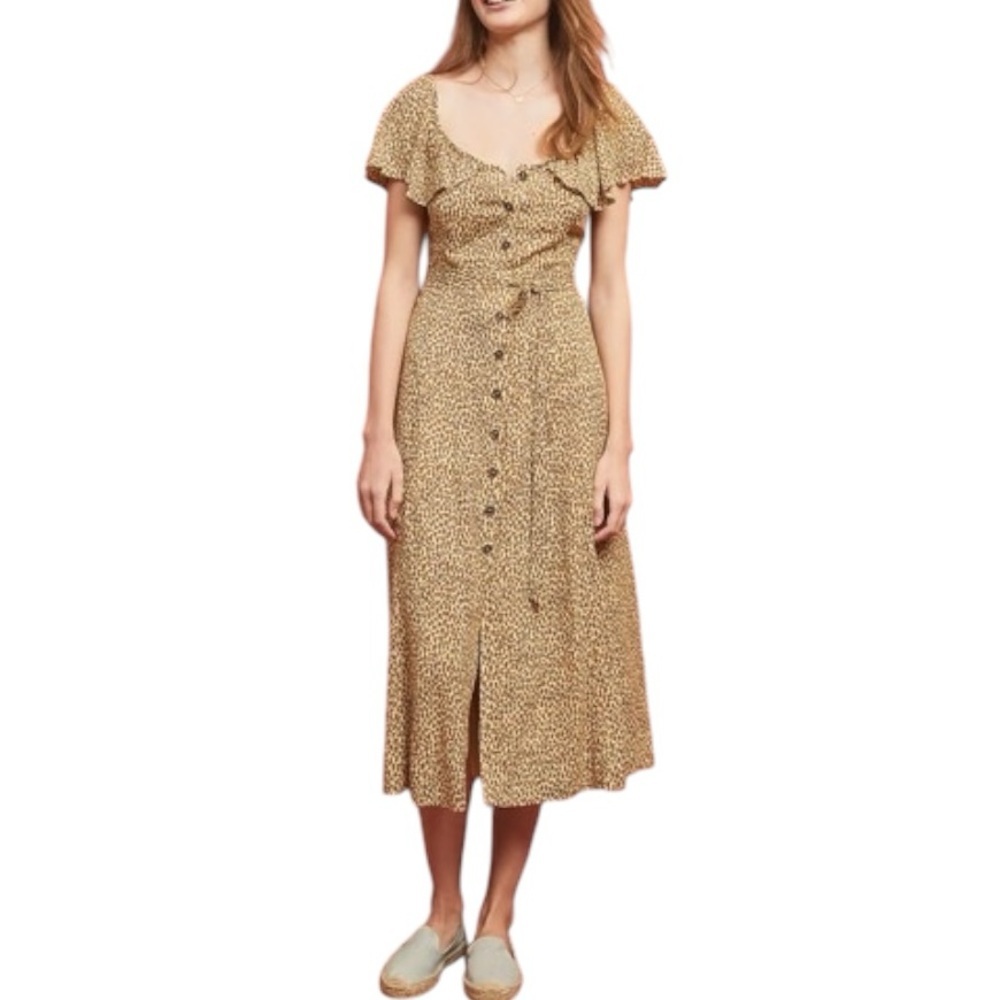 Anthropologie Tan Midi Dress